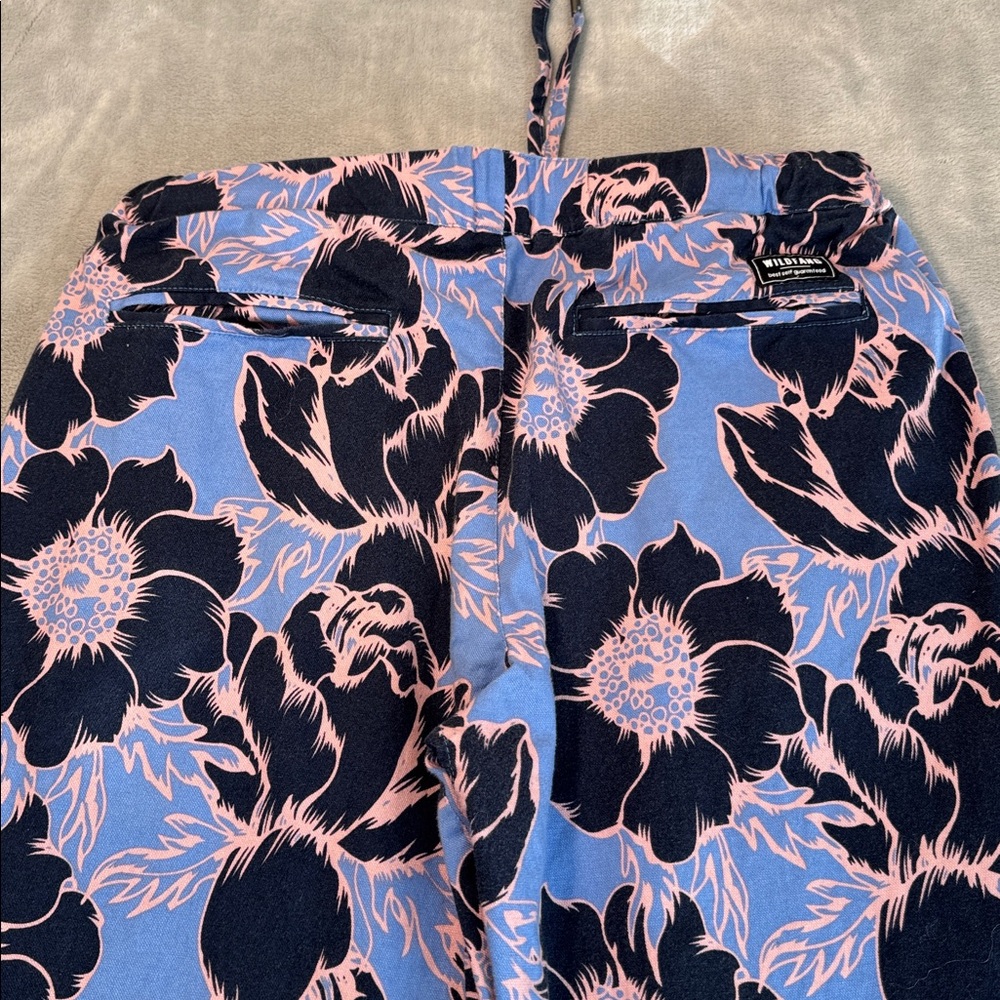 Wildfang The Essential Drawstring Pant Blooming Floral Blue Size Small - Picture 8 of 16